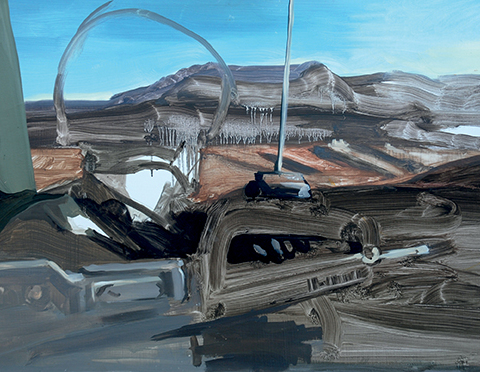 De la série : peinture d'actualité, 2010, huile sur carton, 70 x 50 cm