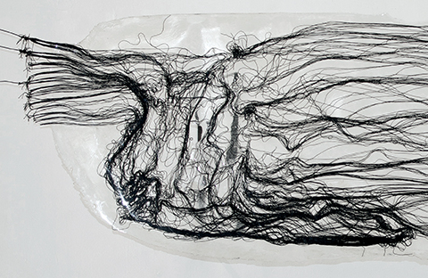 Sans titre (détail), 2010, résine optique moulée, 300 x 100 cm, épaisseur 1 cm