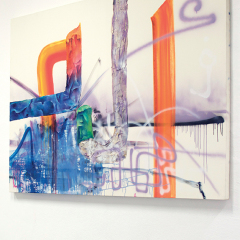 Sans titre, 2009, Huile et technique mixte sur toile, 220 x 160 cm