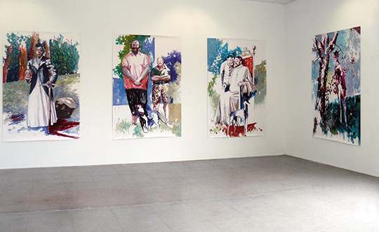Sans titres, 2009, huiles sur papier, 220 x 150 cm