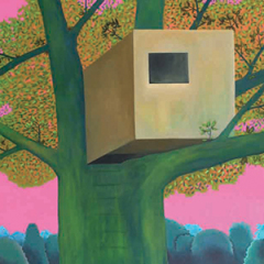 Tree house, 150 x 150 cm, huile et acrylique sur toile, 2007