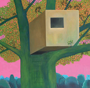 Tree house, 150 x 150 cm, huile et acrylique sur toile, 2007