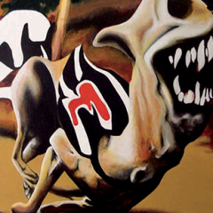 HUZZA KRETZ, acrylique sur toile, 100 x 60 cm, 2007