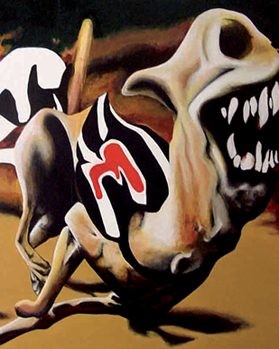 HUZZA KRETZ, acrylique sur toile, 100 x 60 cm, 2007