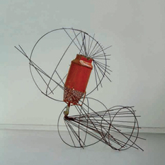 Pulvérisateur, pulvérisateur de sable, barres d'acier (ronds lisses) 230 x 190 x 150 cm, 2007