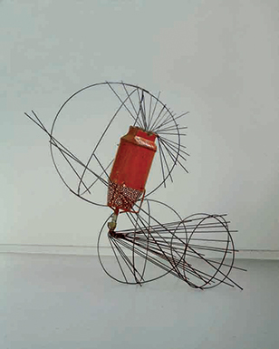 Pulvérisateur, pulvérisateur de sable, barres d'acier (ronds lisses) 230 x 190 x 150 cm, 2007