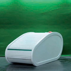 Sans titre, moquette ou peinture verte, sauna, silicone, 170 x 90 x 90 cm, avril 2007