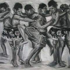 Fight Scene No. 6 - 2011 Pastel sur papier - 150 x 110 cm courtesy Teo+Namfah Gallery