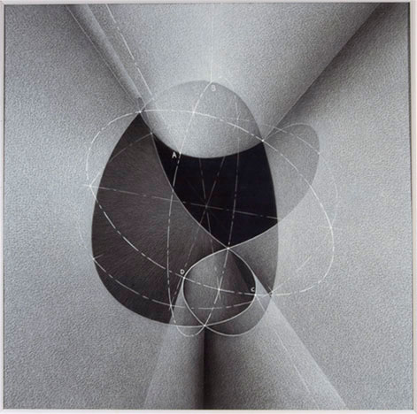 Too Much, 2003/2004 - Série To Bindivide - To fold a hole Crayon blanc sur papier préparé à l’acrylique 50x50 cm