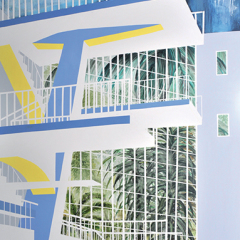 Sans titre, (série Plongeoir) 2010-2011 Toile acrylique et huile, 180 x 300 cm