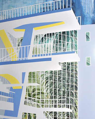 Sans titre, (série Plongeoir) 2010-2011 Toile acrylique et huile, 180 x 300 cm