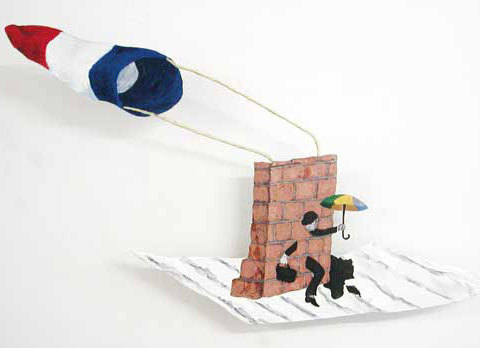 série Le tour du monde en 80 jours - France 2004-2005 Technique mixte, environ 40x30x3 cm Photographie Audrey Tabary