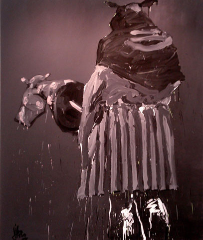 Cavalier n°2 - 2008 Huile sur toile, 230x190 cm
