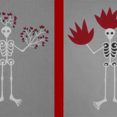 Fleufleur et Feufeu, 2006 acrylique sur toile, 53 x 65 cm chaque