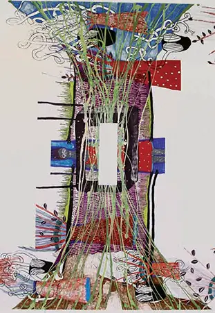 Sans titre, technique mixte sur papier, 350 x 250 cm, 2007
