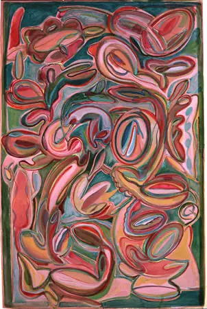 Sans titre, 2006 - série Bouturage Huile sur toile, 195 x 130 cm